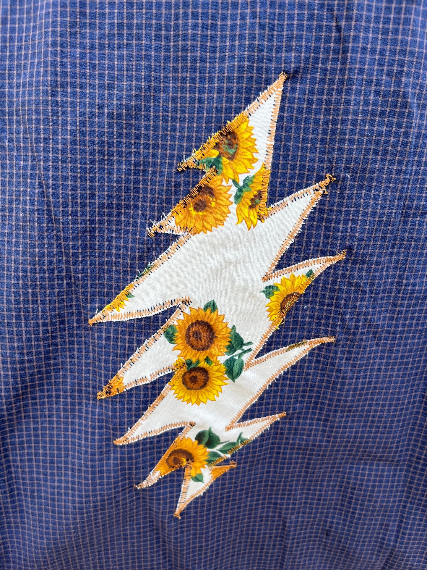 Men’s Upcycled Button Down - Grateful Dead Bolt - Sunflowers